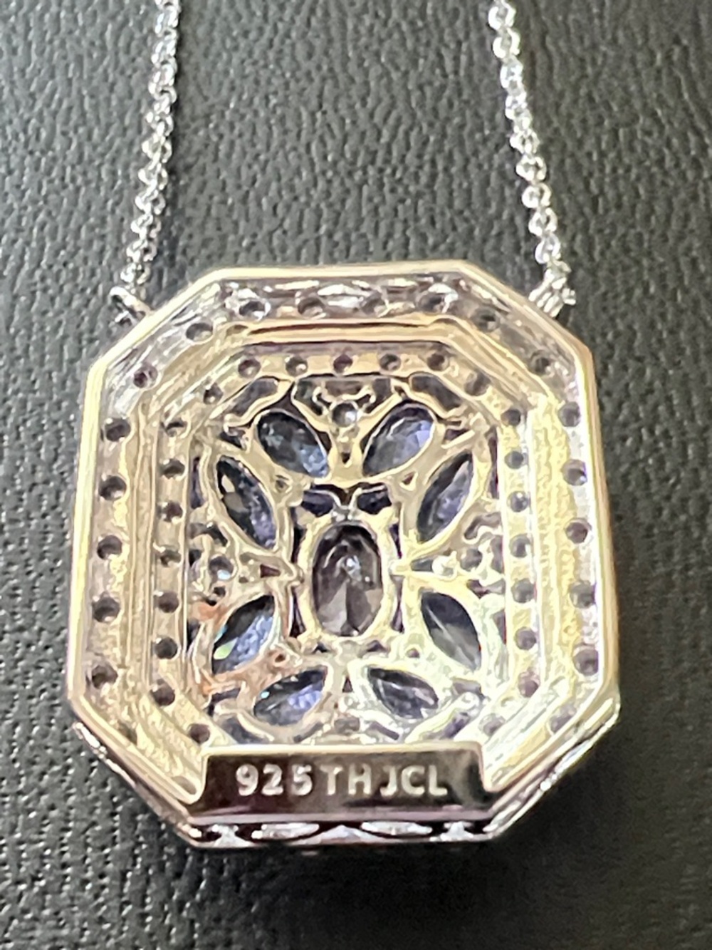 TANZANITE Marquis/Pear/Oval Pendant Necklace Sterling Silver 925 Stamped NWT - Picture 9 of 16